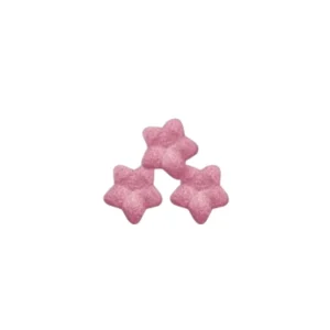 marshmallow con forma de estrella de color rosa