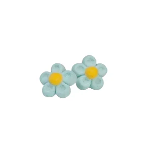 marshmallow en forma de flores de color azul