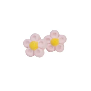 Malvaviscos en forma de flor rosa y amarilla de la marca Bulgari, nubes de azúcar esponjosas y sin gluten con diseño floral