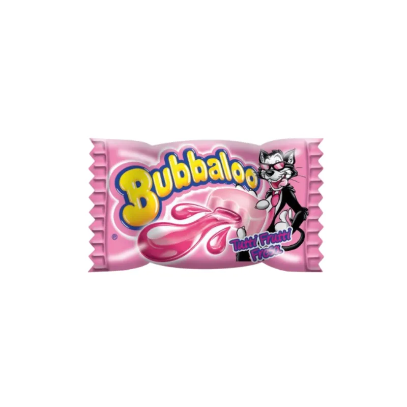 Clásico chicle bubbaloo relleno de líquido con sabor a tutti frutti