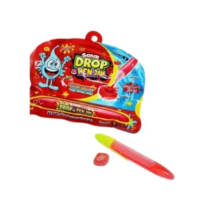 Bolígrafo con caramelo líquido ácido para rellenar las gominolas