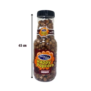 Palomitas de chocolate presentadas en una botella que se convierte en una hucha. Ideal para regalar.