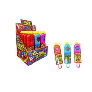 Este innovador caramelo permite combinar una piruleta dulce con un gel líquido