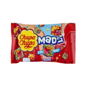 Bolsa de caramelos Chupa Chups Made de sabores frutales con textura blanda por dentro y crujiente por fuera.