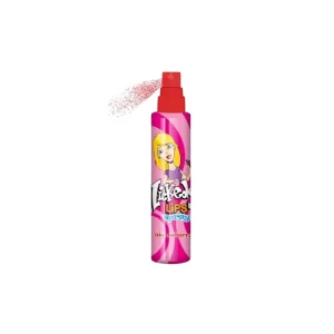 Bote de caramelo líquido en spray Licked Lips de sabor fresa con diseño rosa y difusor rojo